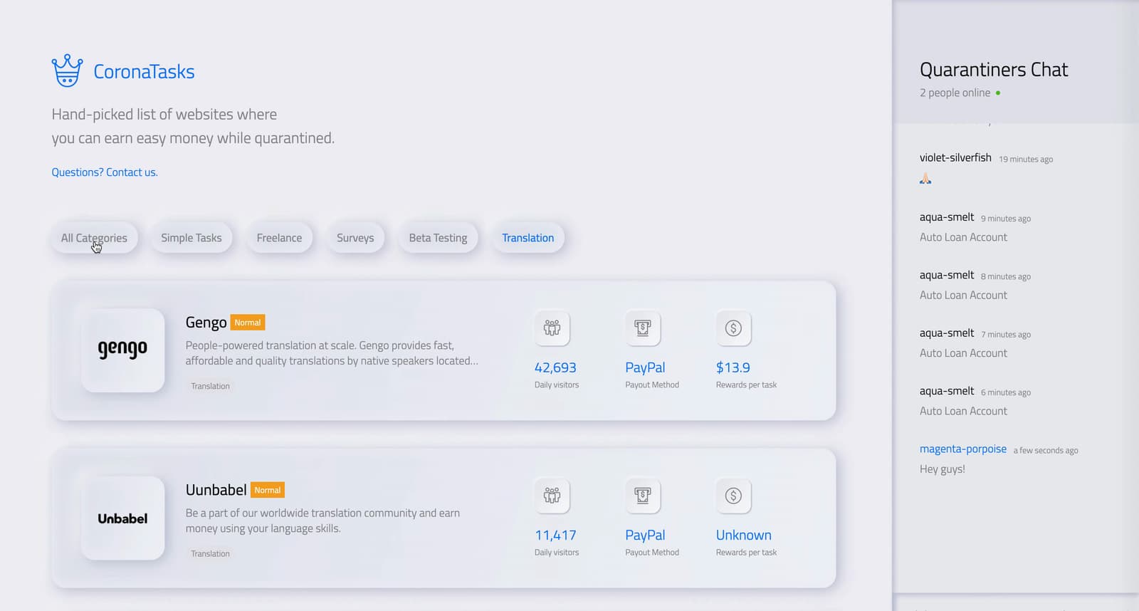 CoronaTasks screenshot 1